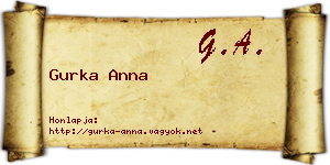 Gurka Anna névjegykártya